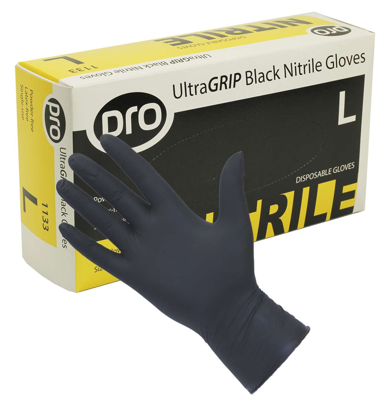 UltraGRIP Black Nitrile Gloves-Small, Medium, Large, Extra Large - Click Image to Close